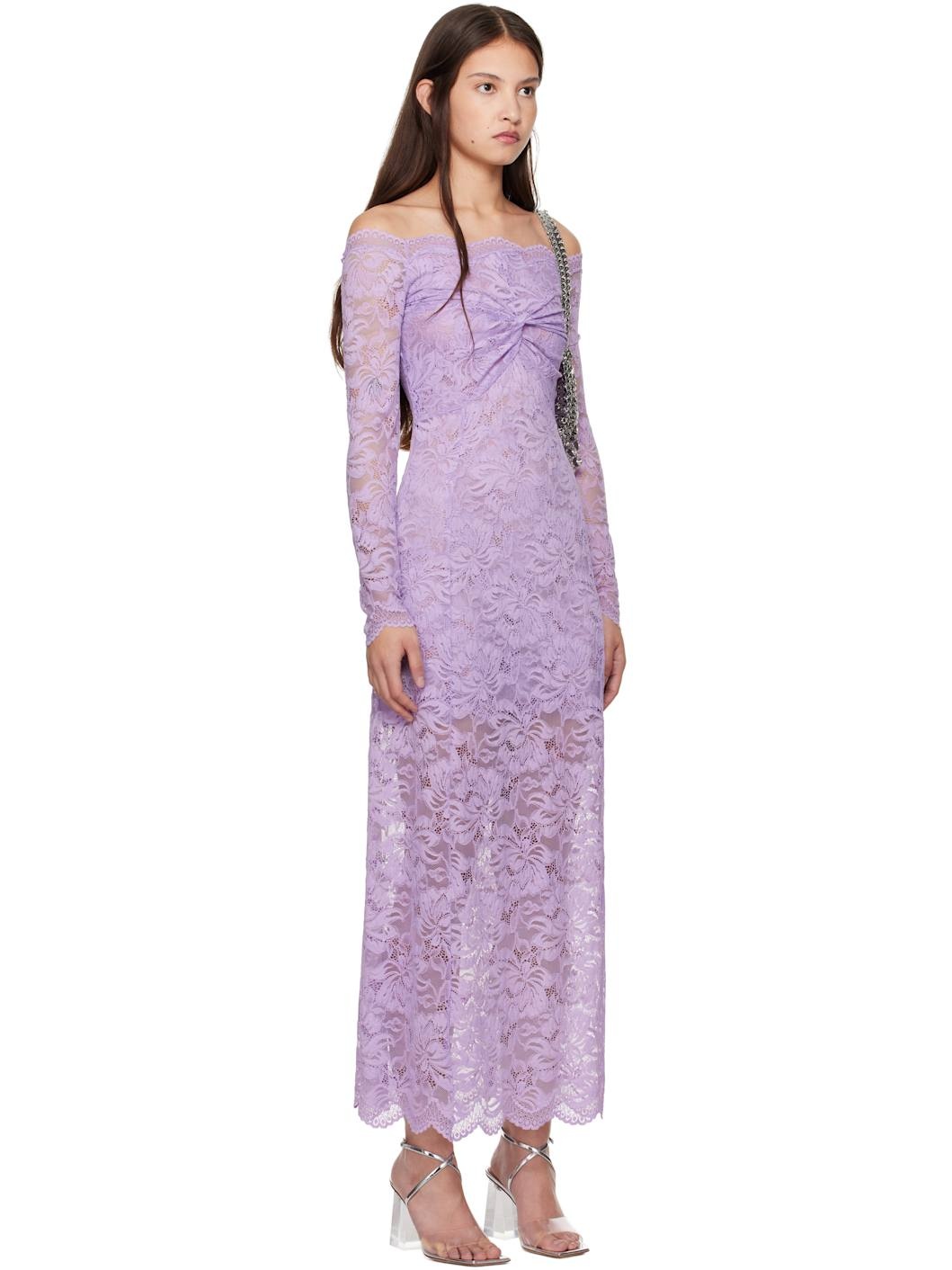 Purple Lace Maxi Dress - 2