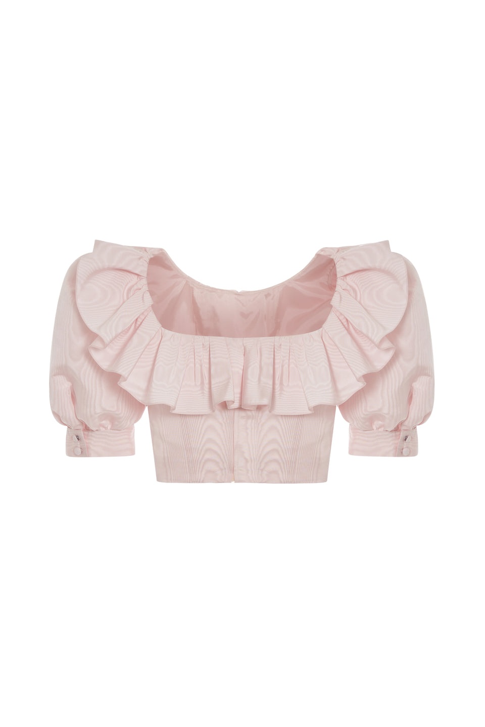 MOIRÉ CROPPED TOP WITH LACE UP - 2