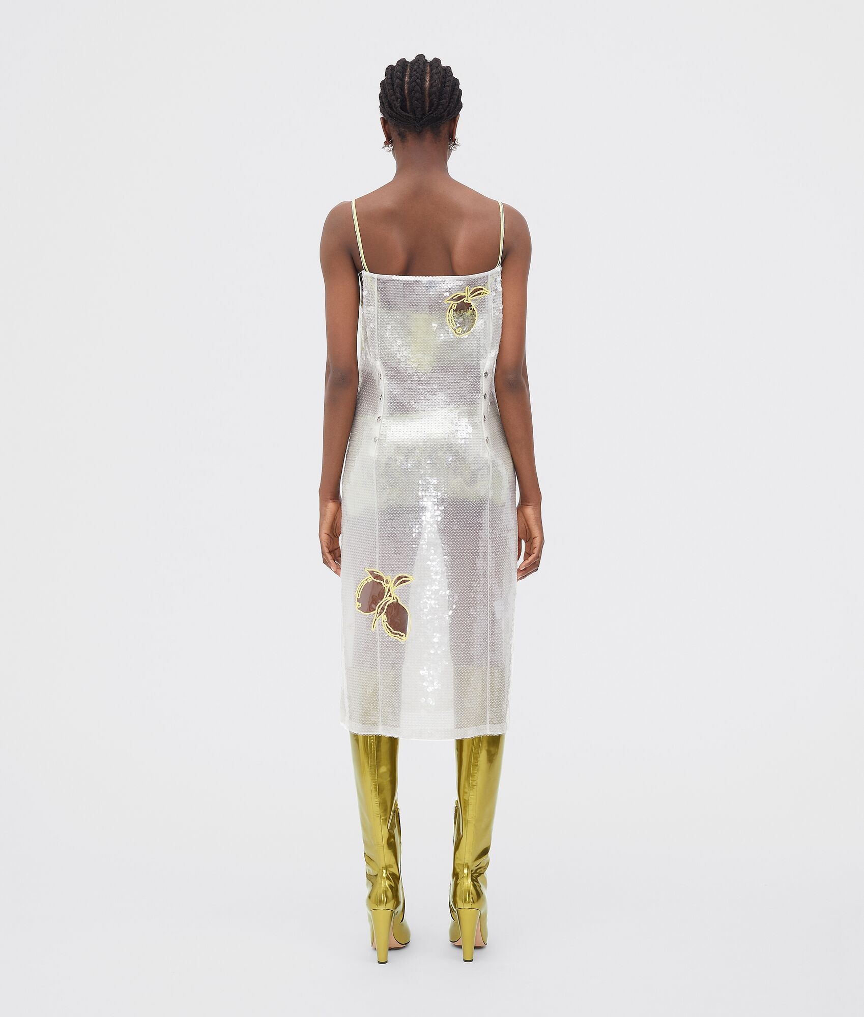 sheer jersey dress with all-over sequins - 3