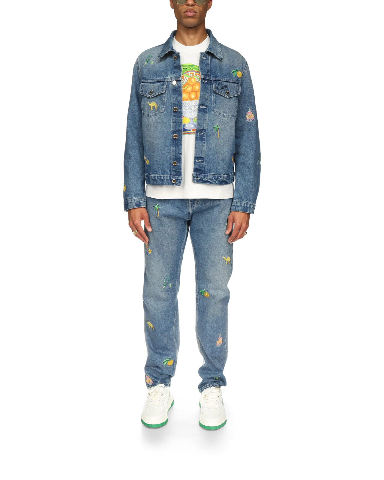 Embroidered Motif Denim Jacket | Casablanca Paris - 2