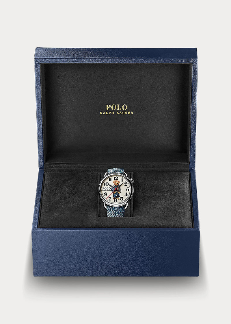42 MM Denim Polo Bear Steel White Dial 9
