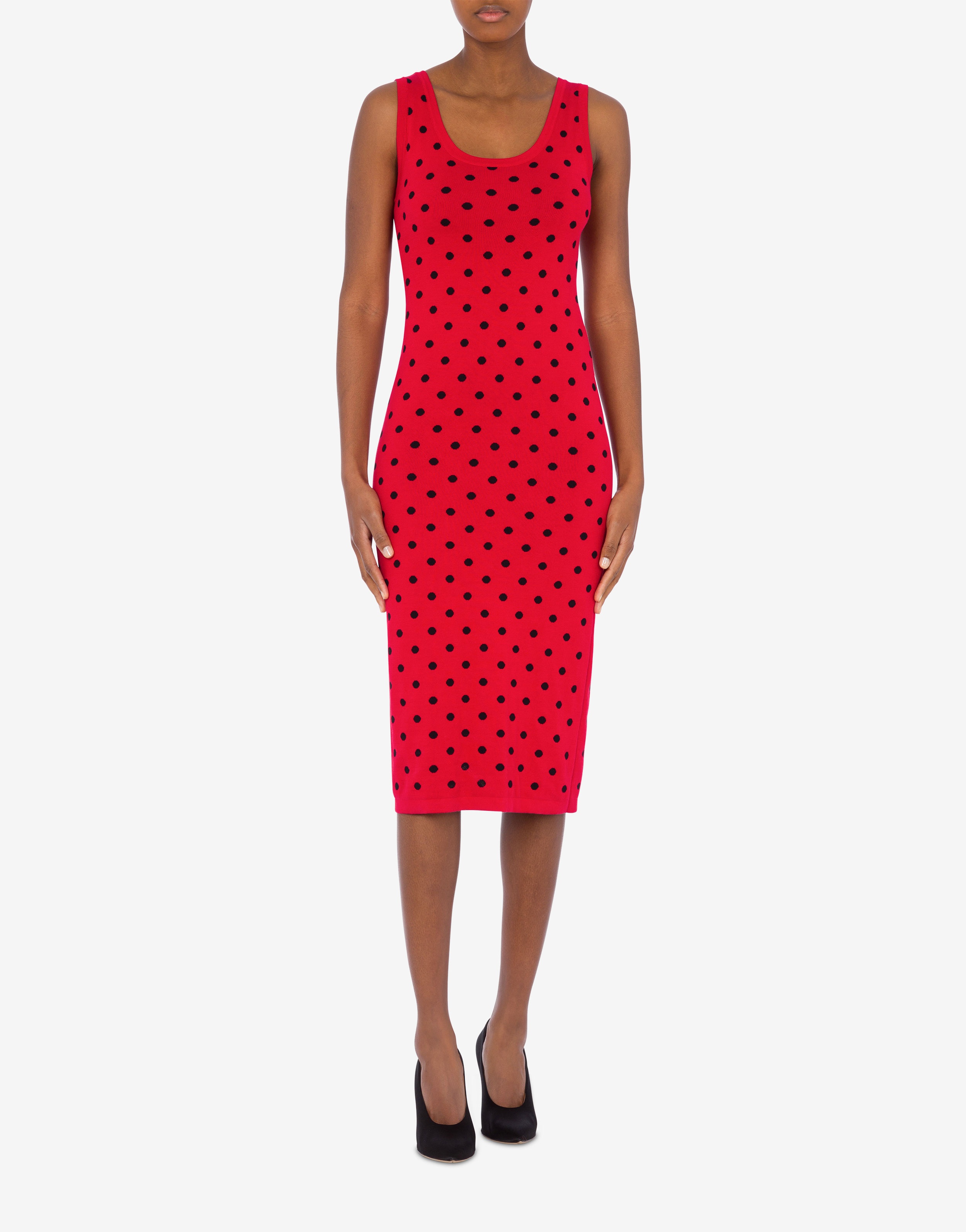 ALLOVER POLKA DOTS KNITTED DRESS - 2