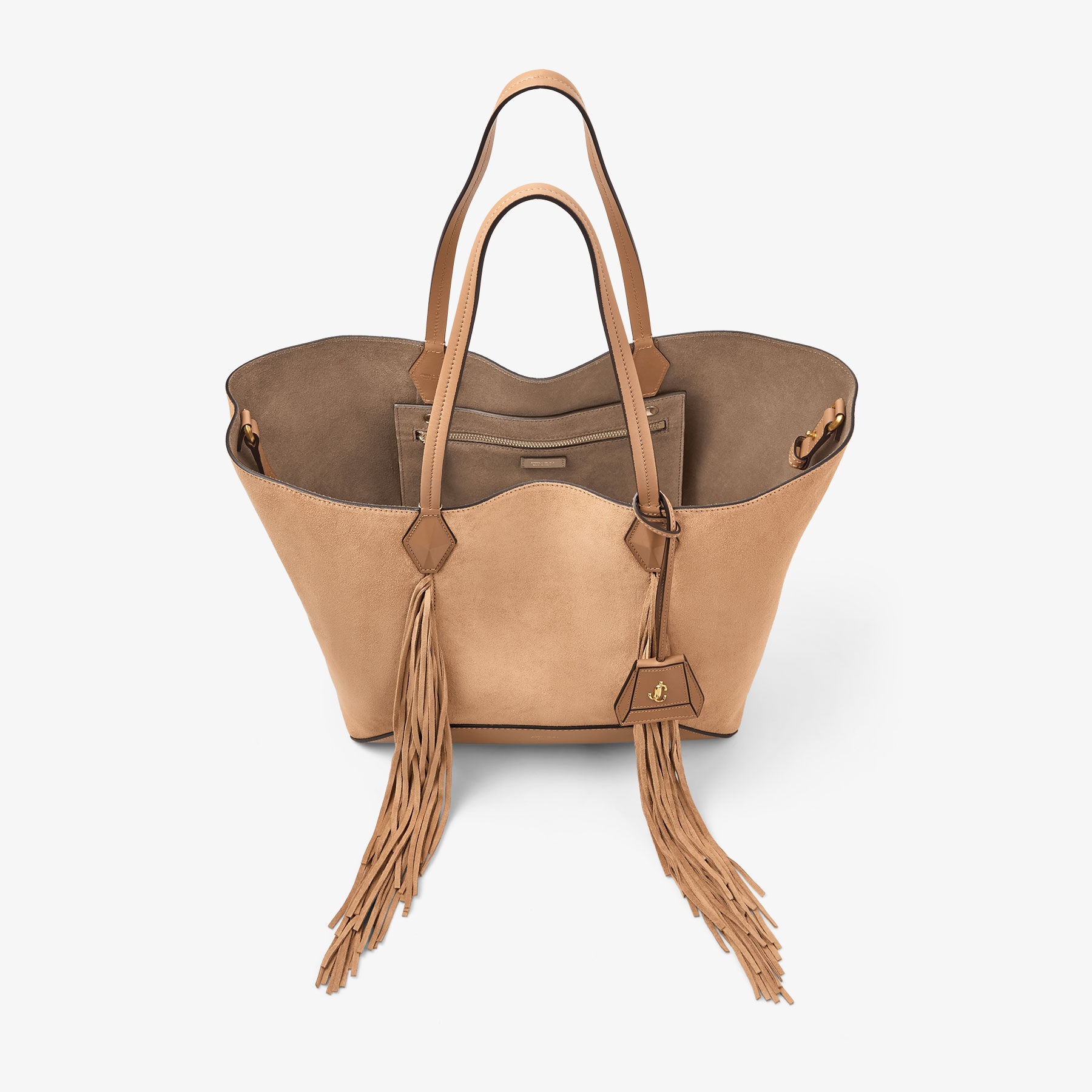 Diamond Tote M
Toffee Suede Tote Bag With Fringes - 5