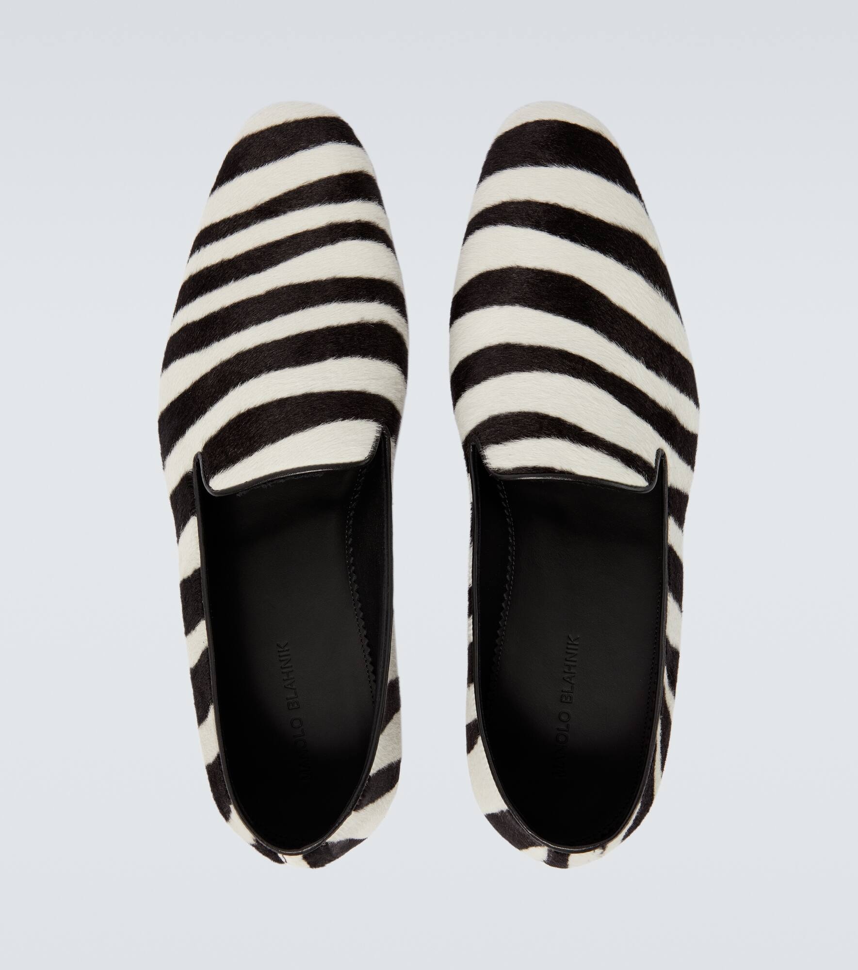 Mario zebra-print calf hair loafers - 4