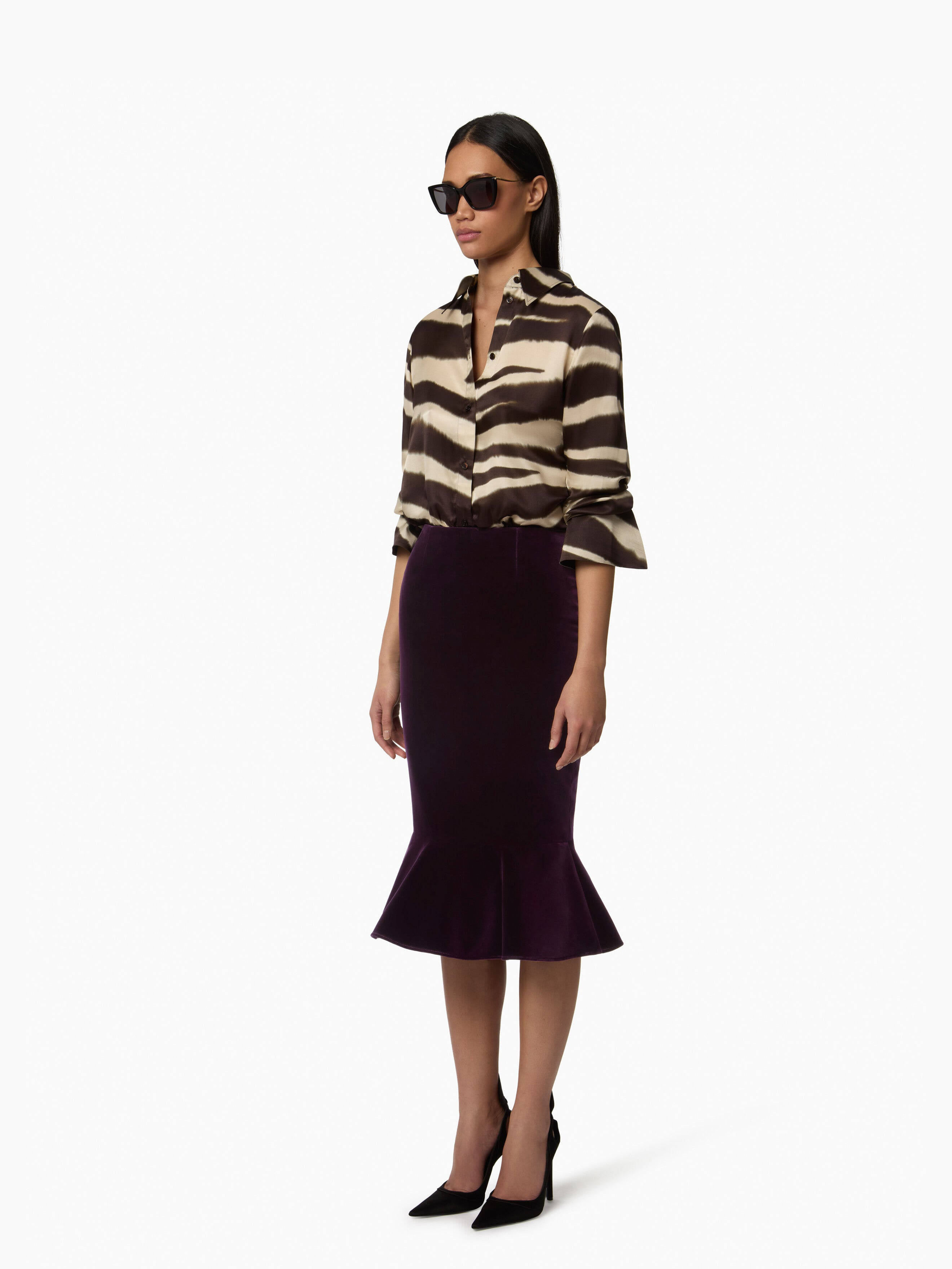 Zebra-Print Satin Shirt - 2