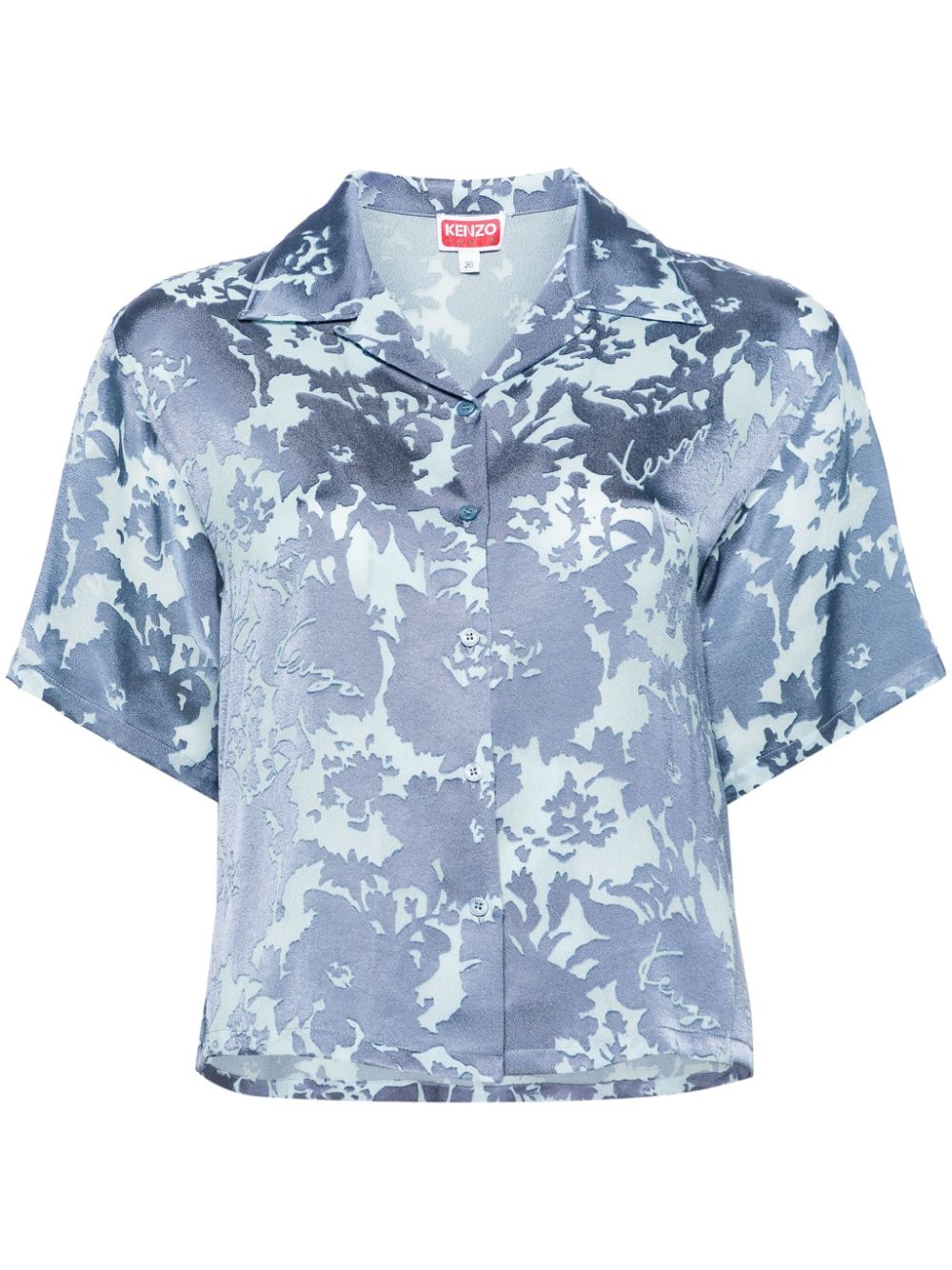 Flower Camouflage cropped shirt - 1