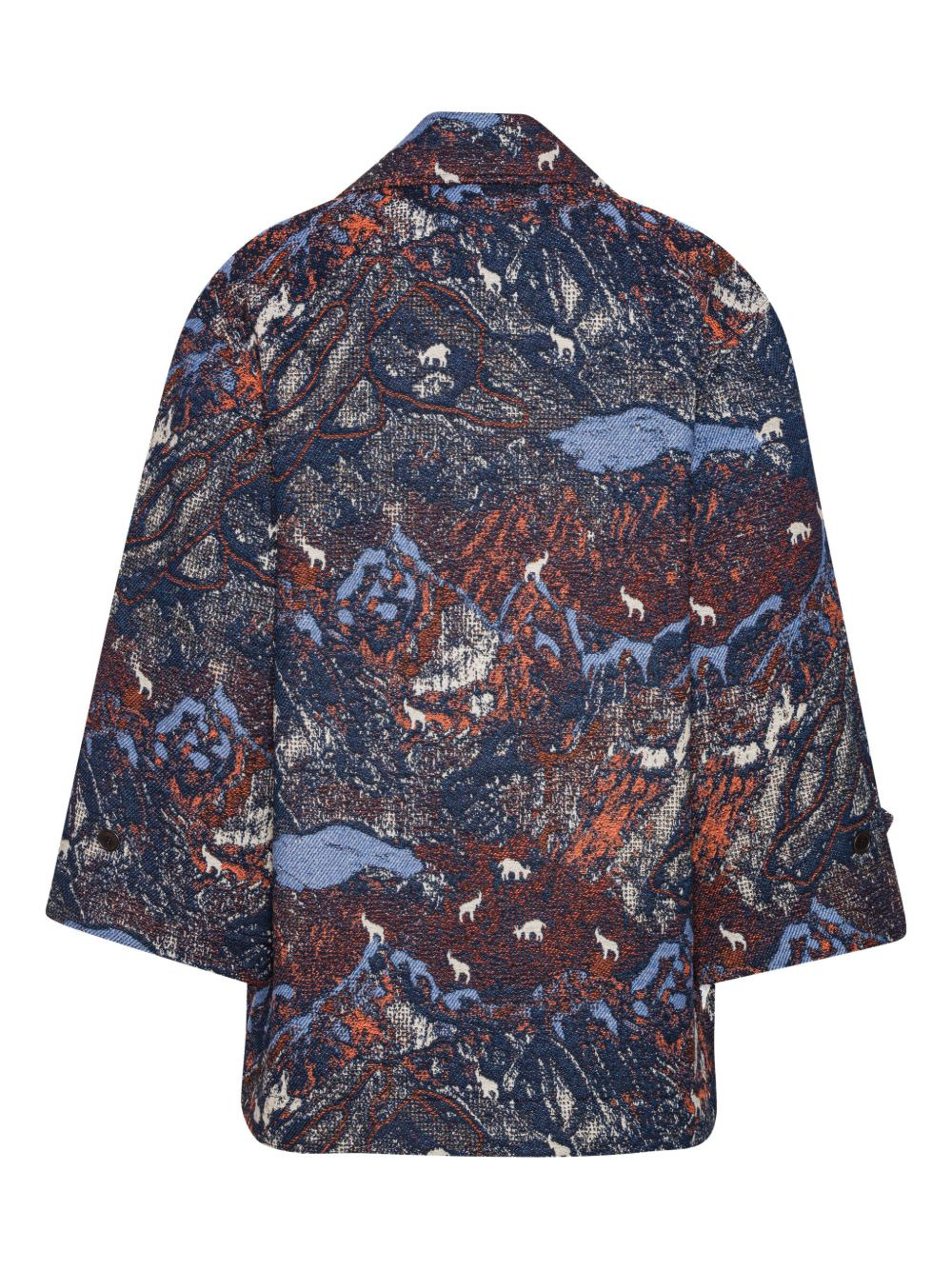 graphic double-breasted coat - 2