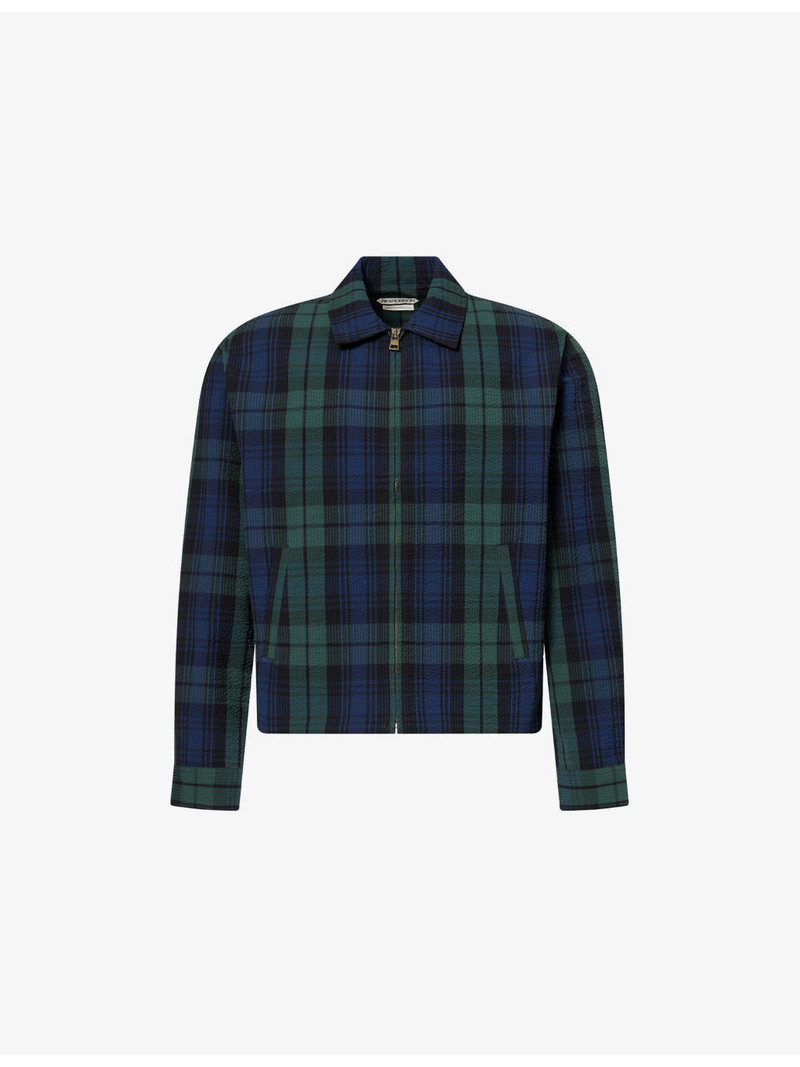Front-Zip Check Cotton Shirt 1