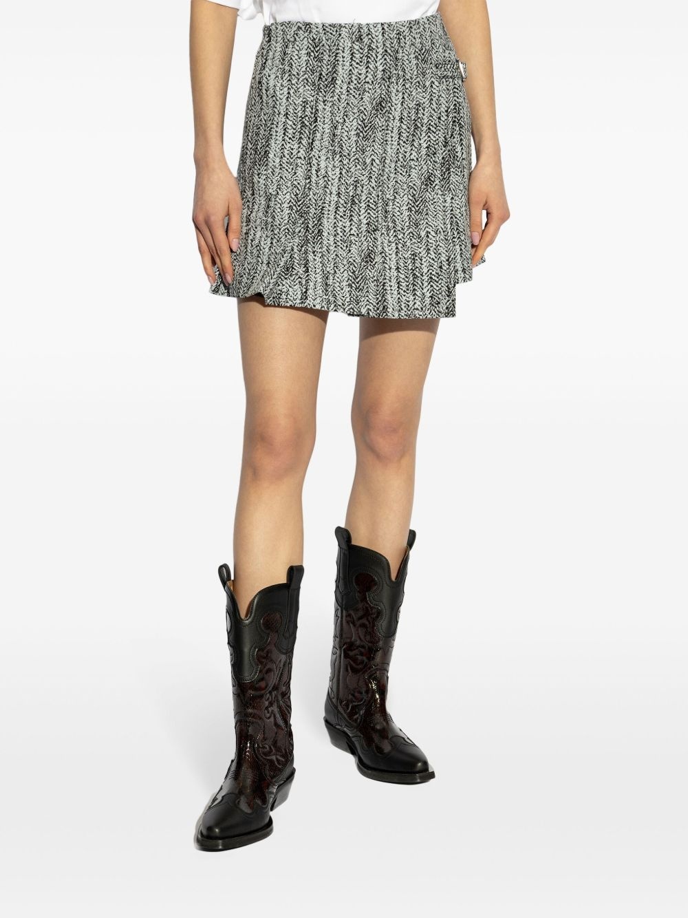 tweed wrap mini skirt - 3