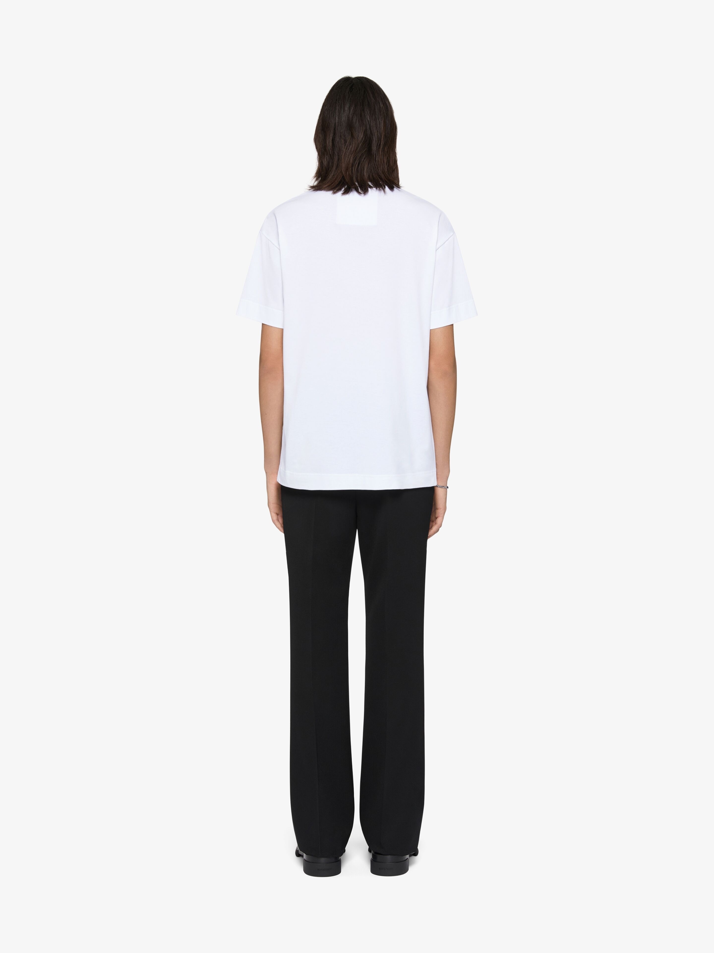 T-SHIRT IN COTTON MONOGRAM 72 WITH LACE AND FRINGE - 3