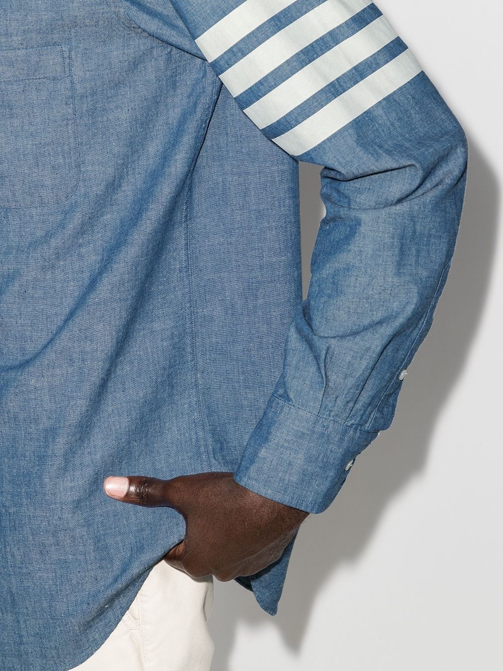 4-Bar Straight-Fit Chambray Shirt - 4