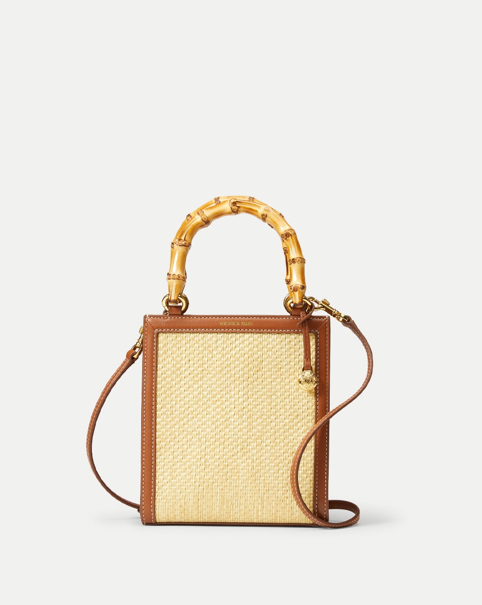 BAMBOO-HANDLE RAFFIA SHOPPER BAG - 1