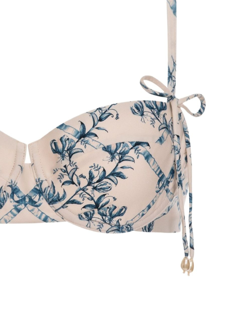 Asaí Wild floral-print tie-detail bikini top - 2