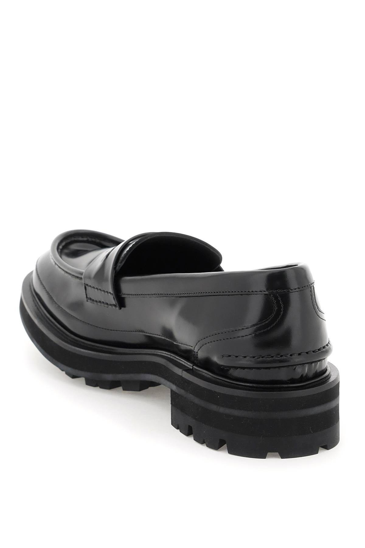 BRUSHED LEATHER PENNY LOAFERS - 2