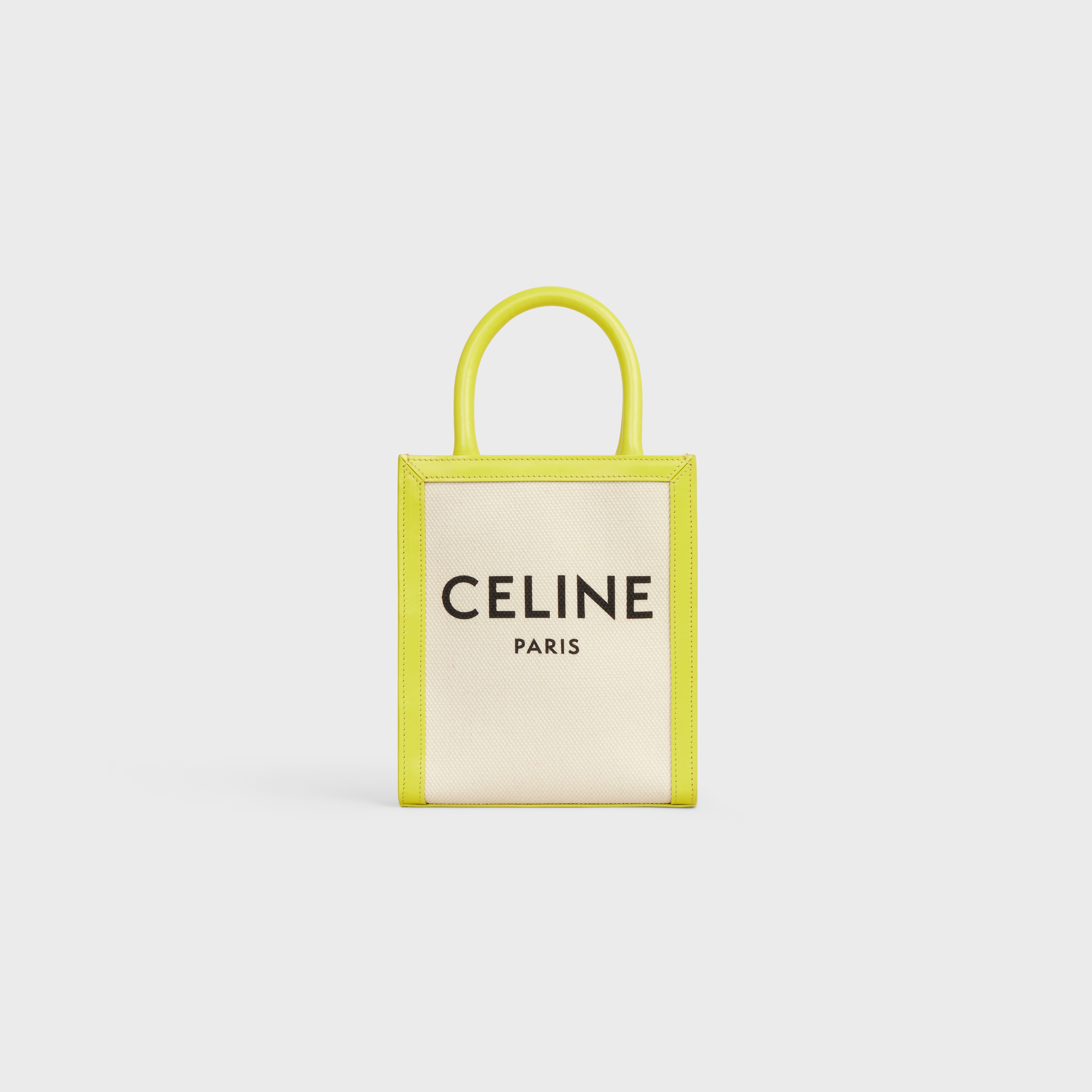 Mini Vertical Cabas Celine in Textile with Celine print and calfskin - 1