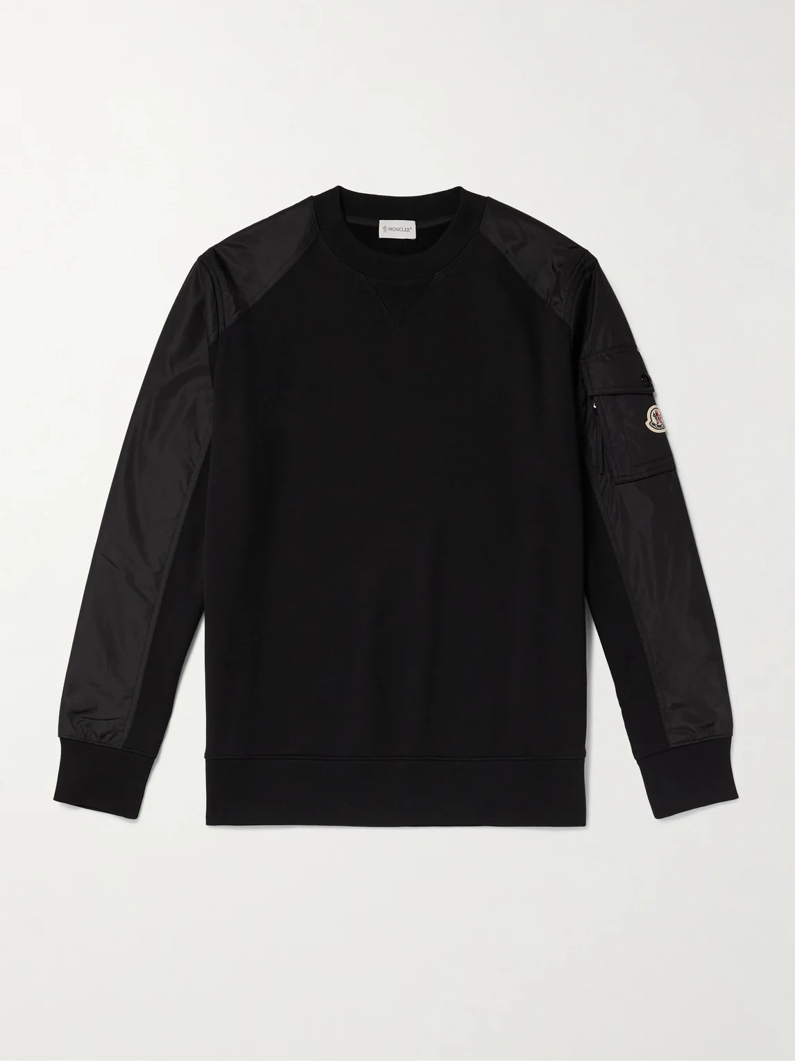Padded Shell-Trimmed Cotton-Blend Jersey Sweatshirt - 1