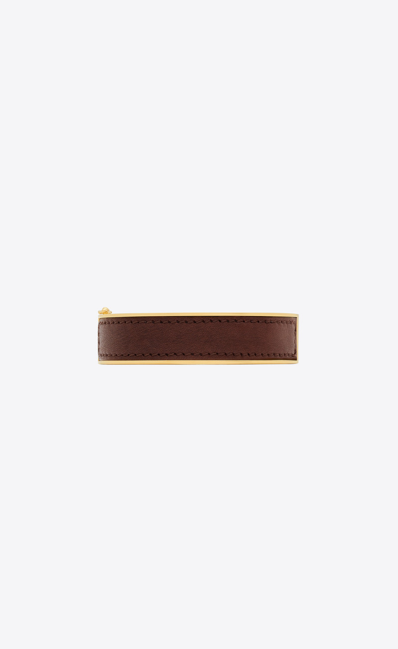 cassandre bracelet in metal and leather 3