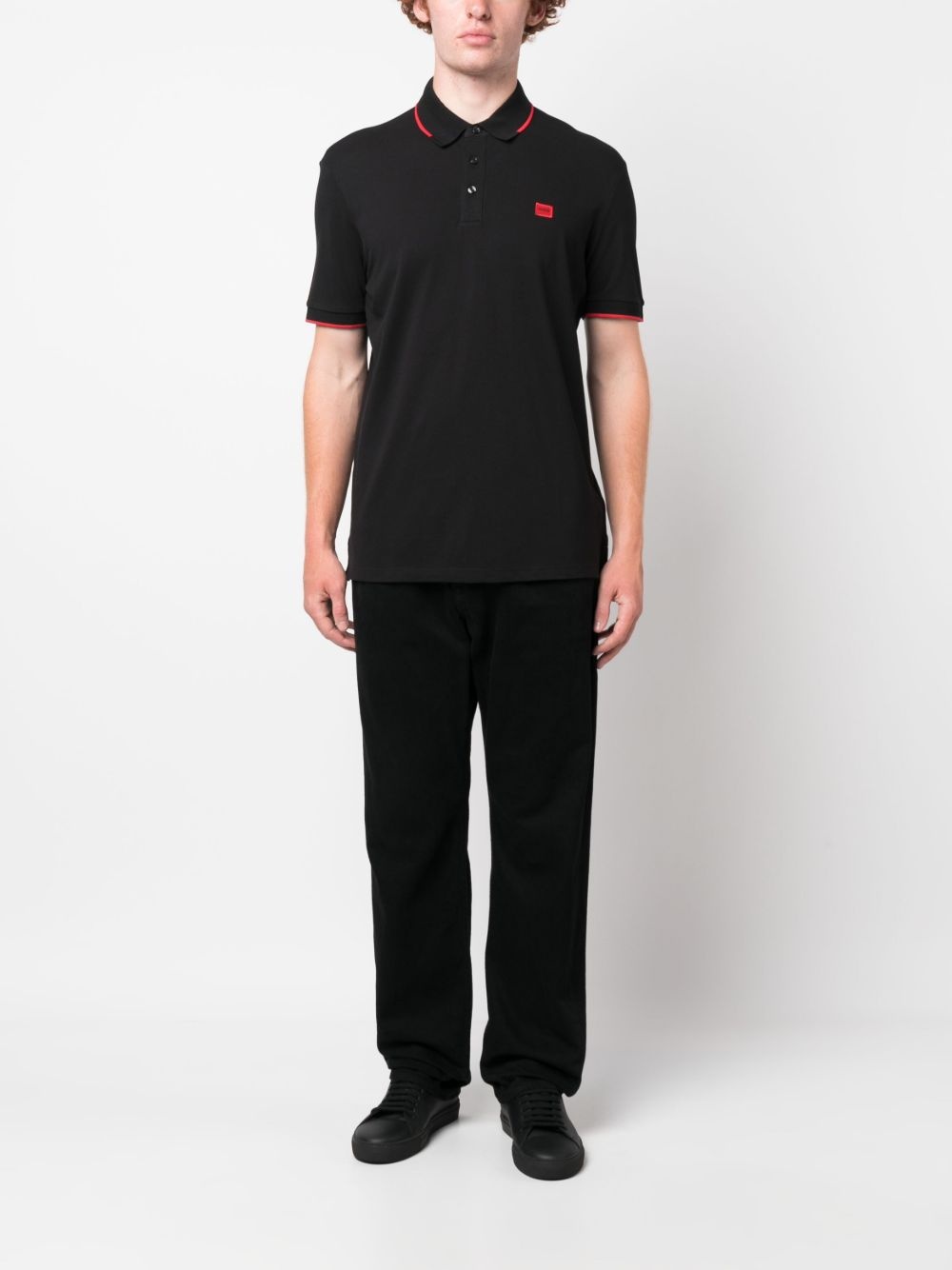 logo-patch cotton polo shirt - 2