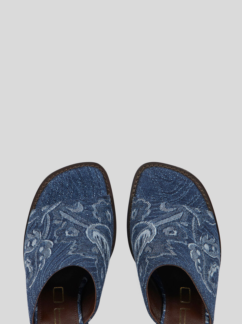 Etro JACQUARD DENIM MULES outlook