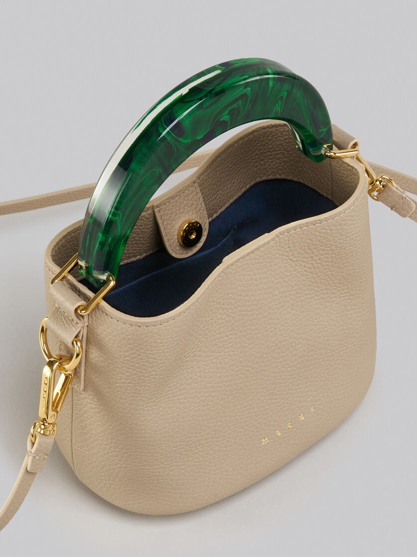 VENICE MINI BUCKET BAG IN LIGHT BROWN LEATHER - 4
