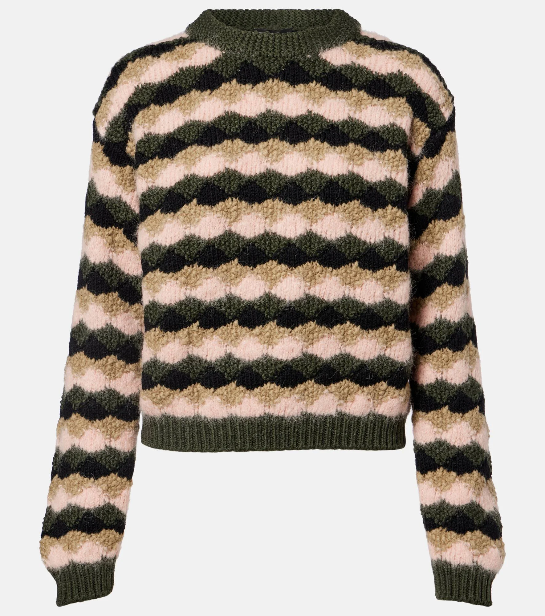 Striped wool and alpaca-blend sweater - 1