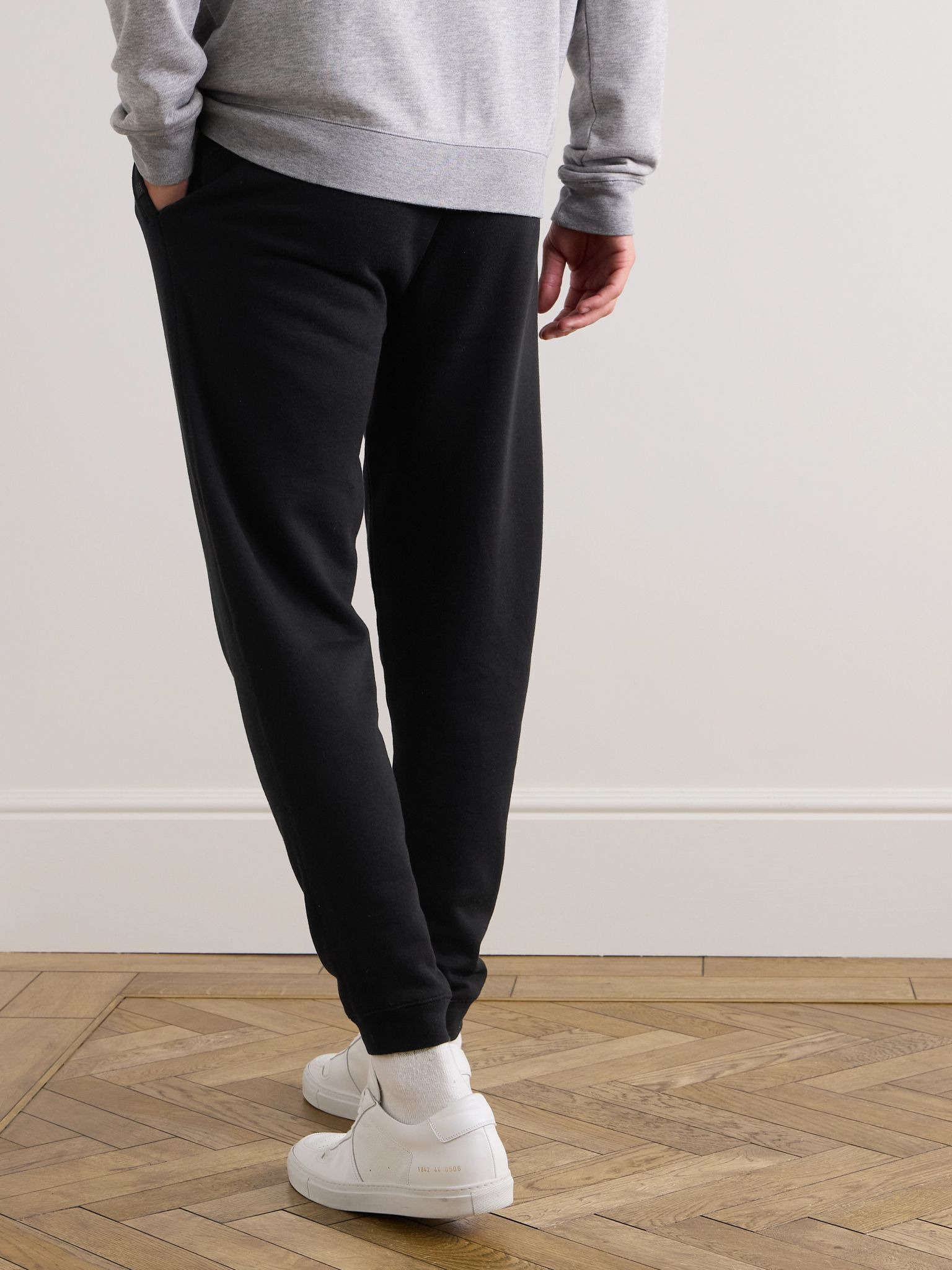 Quinn 1 Tapered Cotton and Modal-Blend Jersey Sweatpants Black - 3