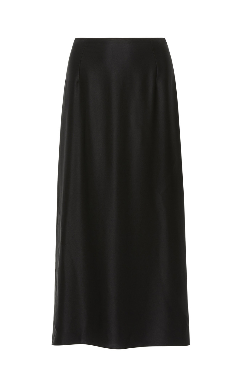 Silk-Satin Midi Skirt black - 1