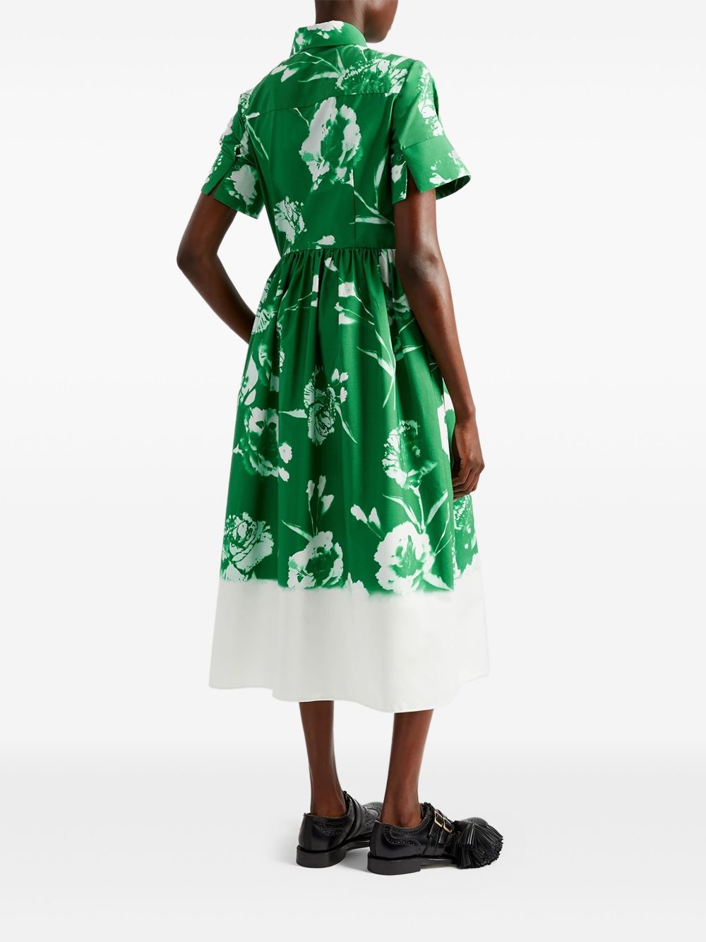 floral-print shirt dress - 4