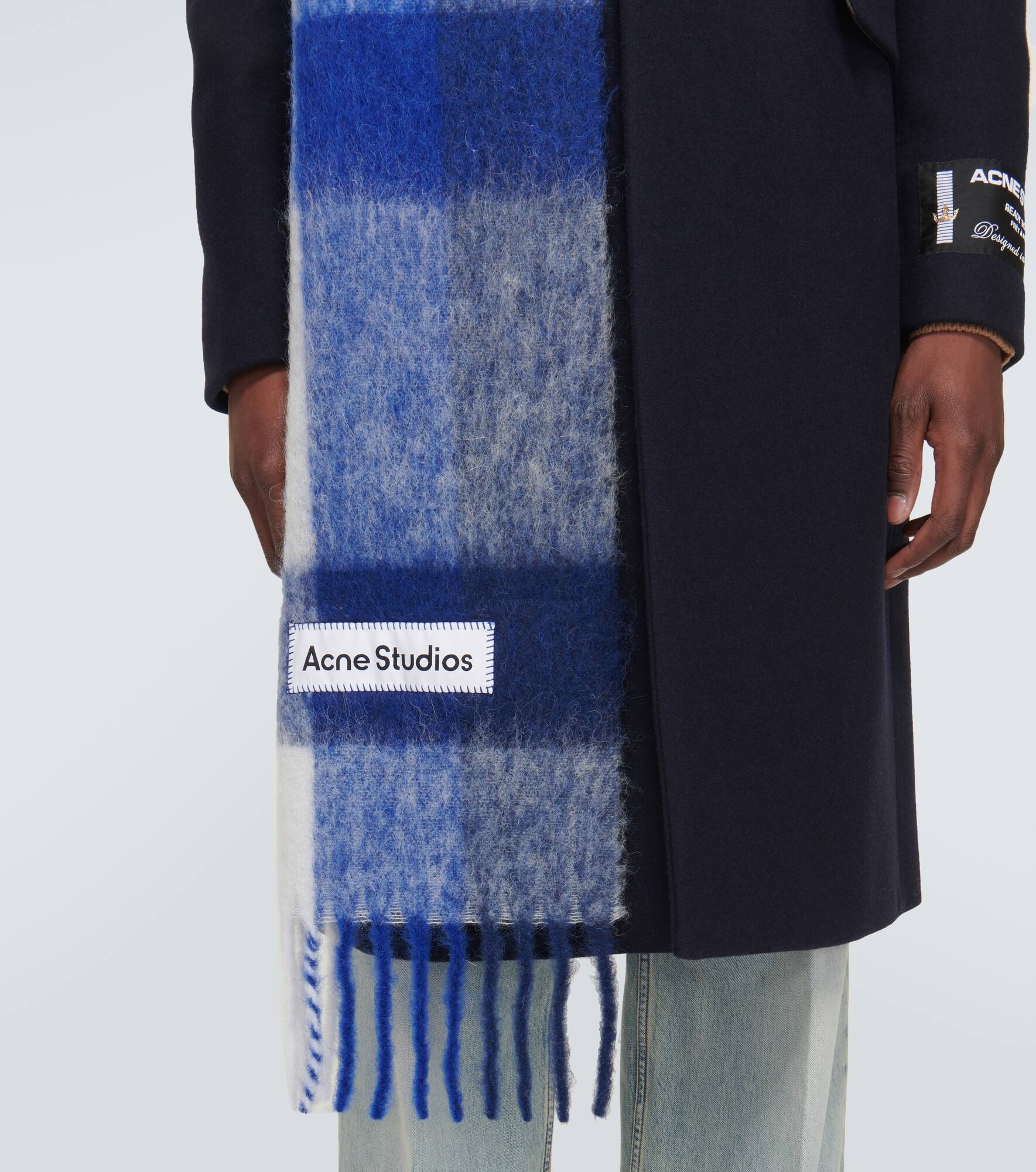 Checked wool-blend scarf - 4