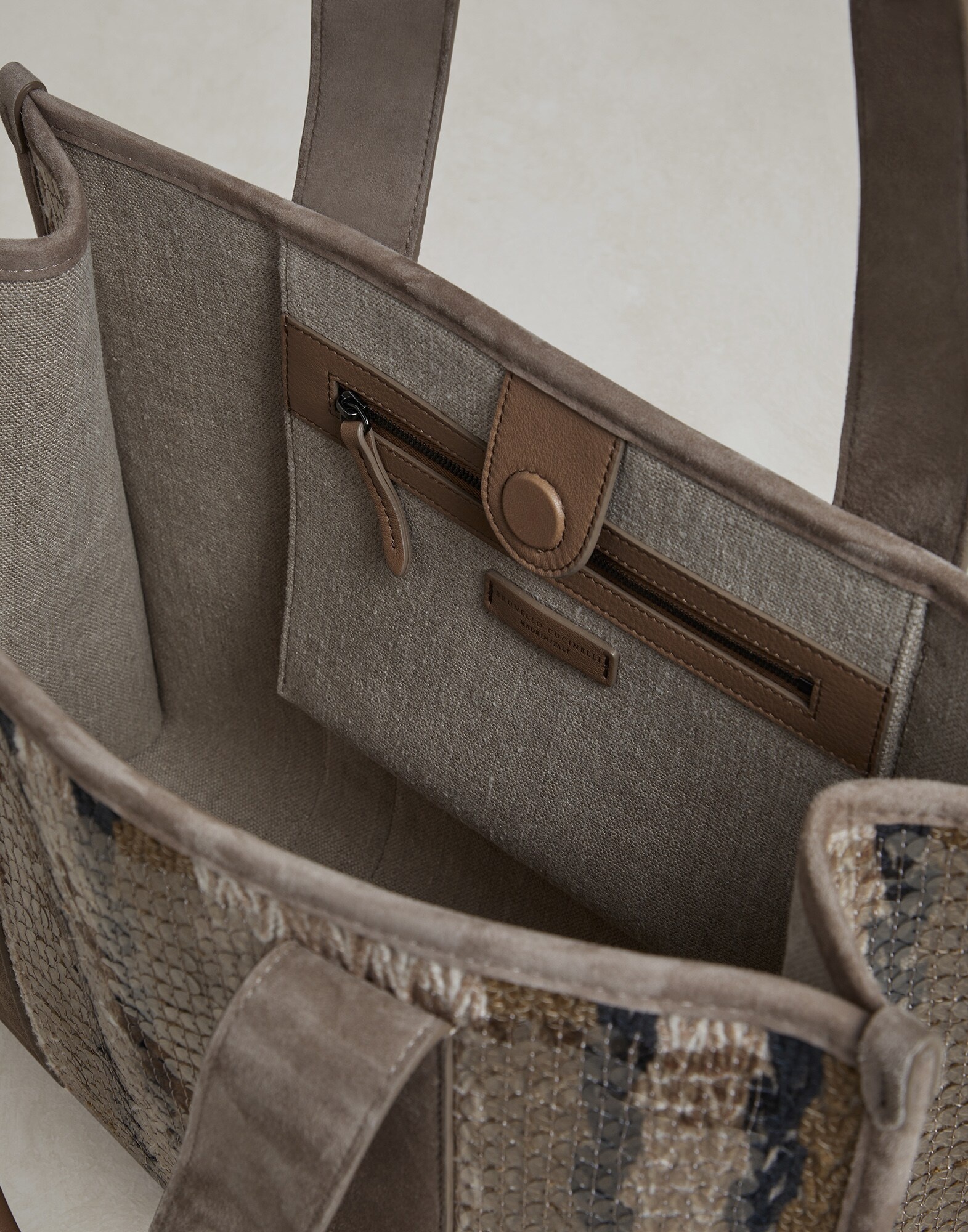 Dazzling Stripe Embroidery shopper bag in jute and cotton - 5