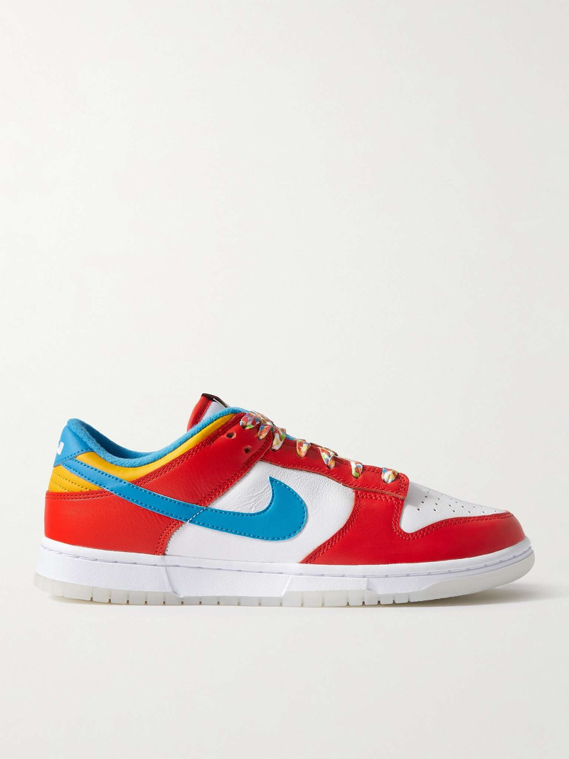 + LeBron Dunk Low QS Colour-Block Leather Sneakers - 1