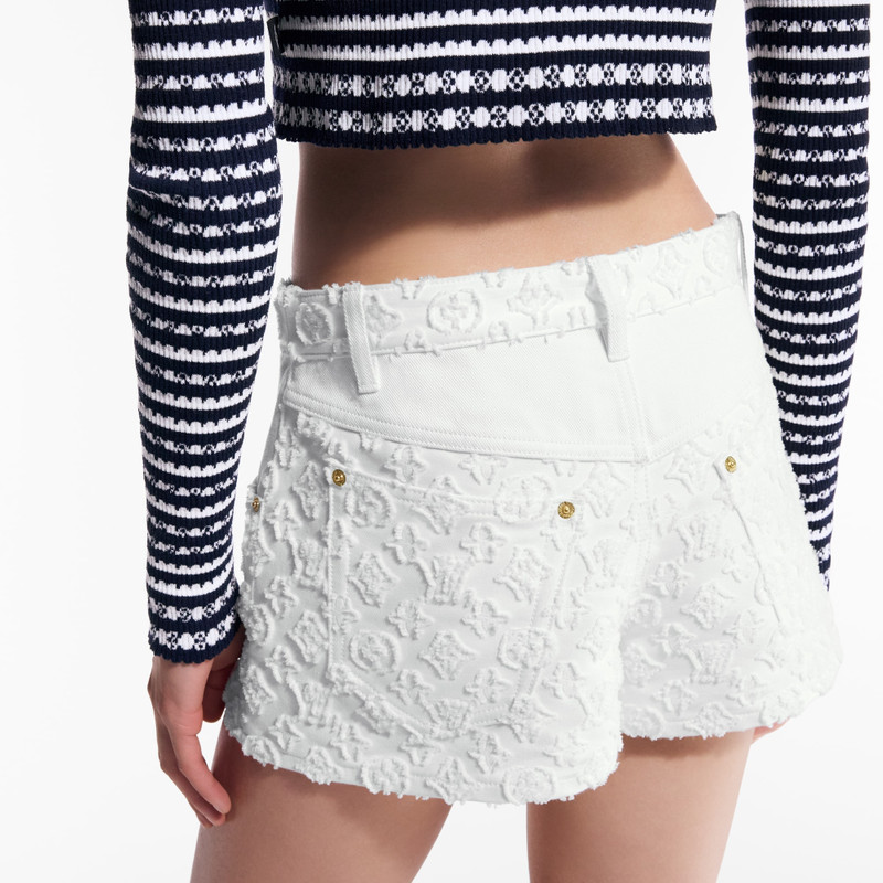 Monogram Fil Coupé Denim Shorts 5