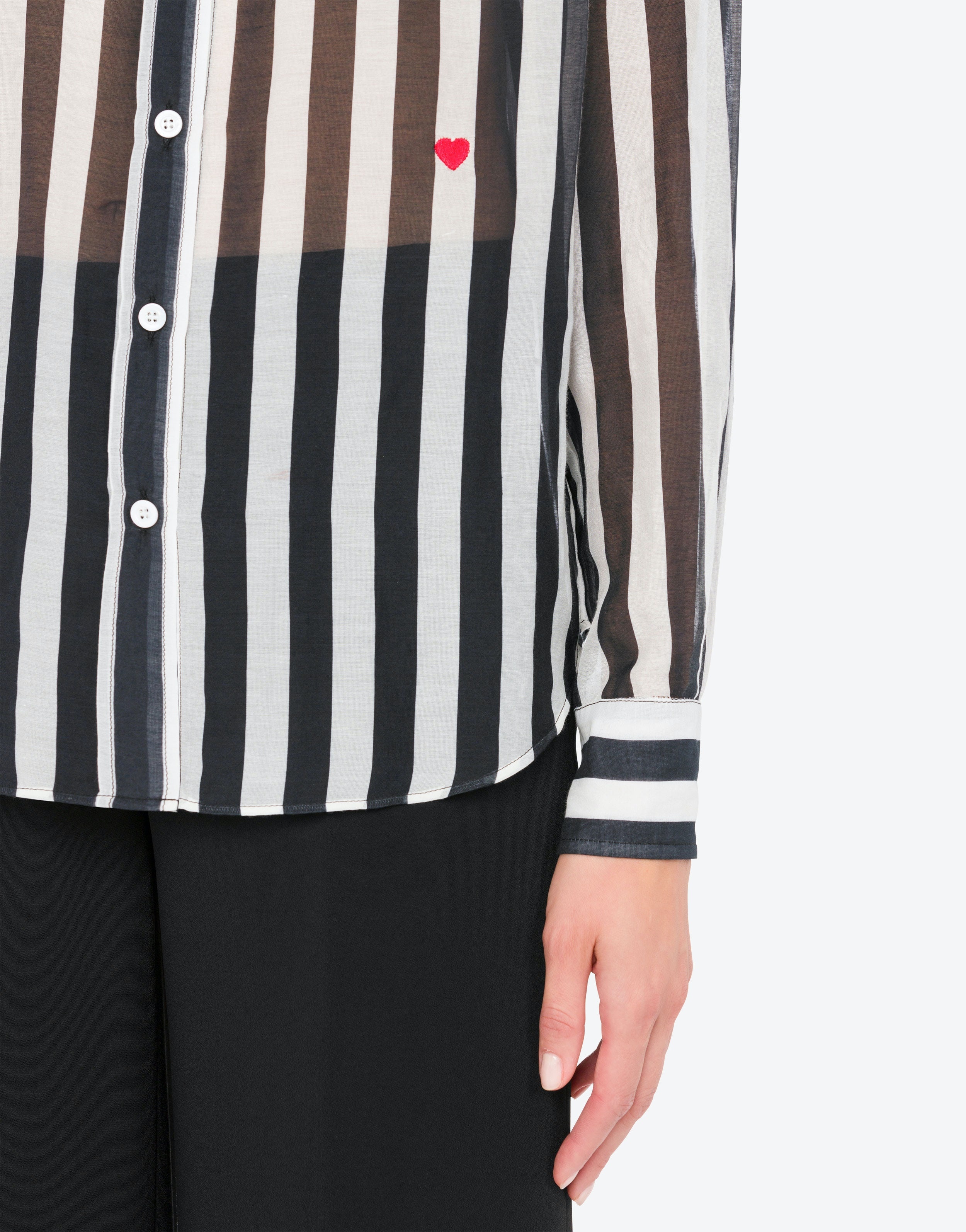 Moschino semi-sheer silk blouse - Black