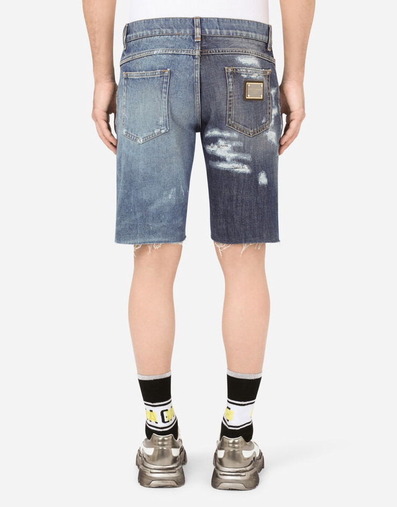 Dolce & Gabbana Denim shorts with repaired rips outlook
