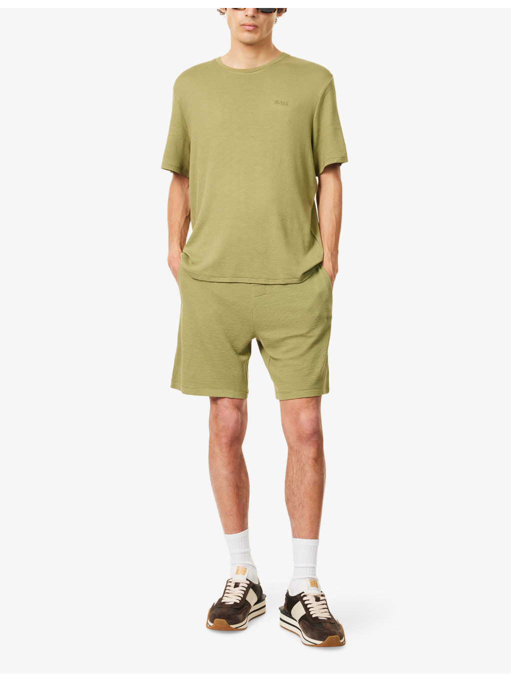 Ribbed Two-Slip-Pockets Stretch-Woven Shorts - 2