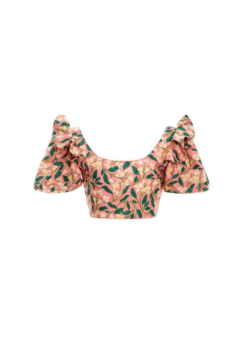 Nova Dos Gardenias Rosa Cropped Top 1