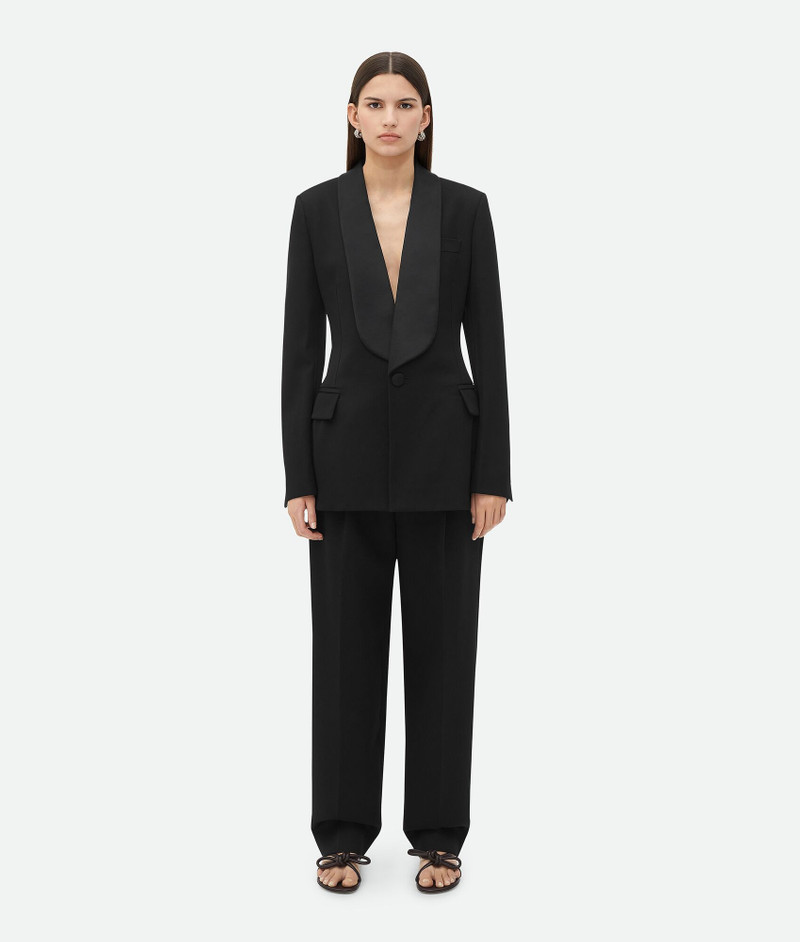 Wool Grain De Poudre Tuxedo Jacket 1