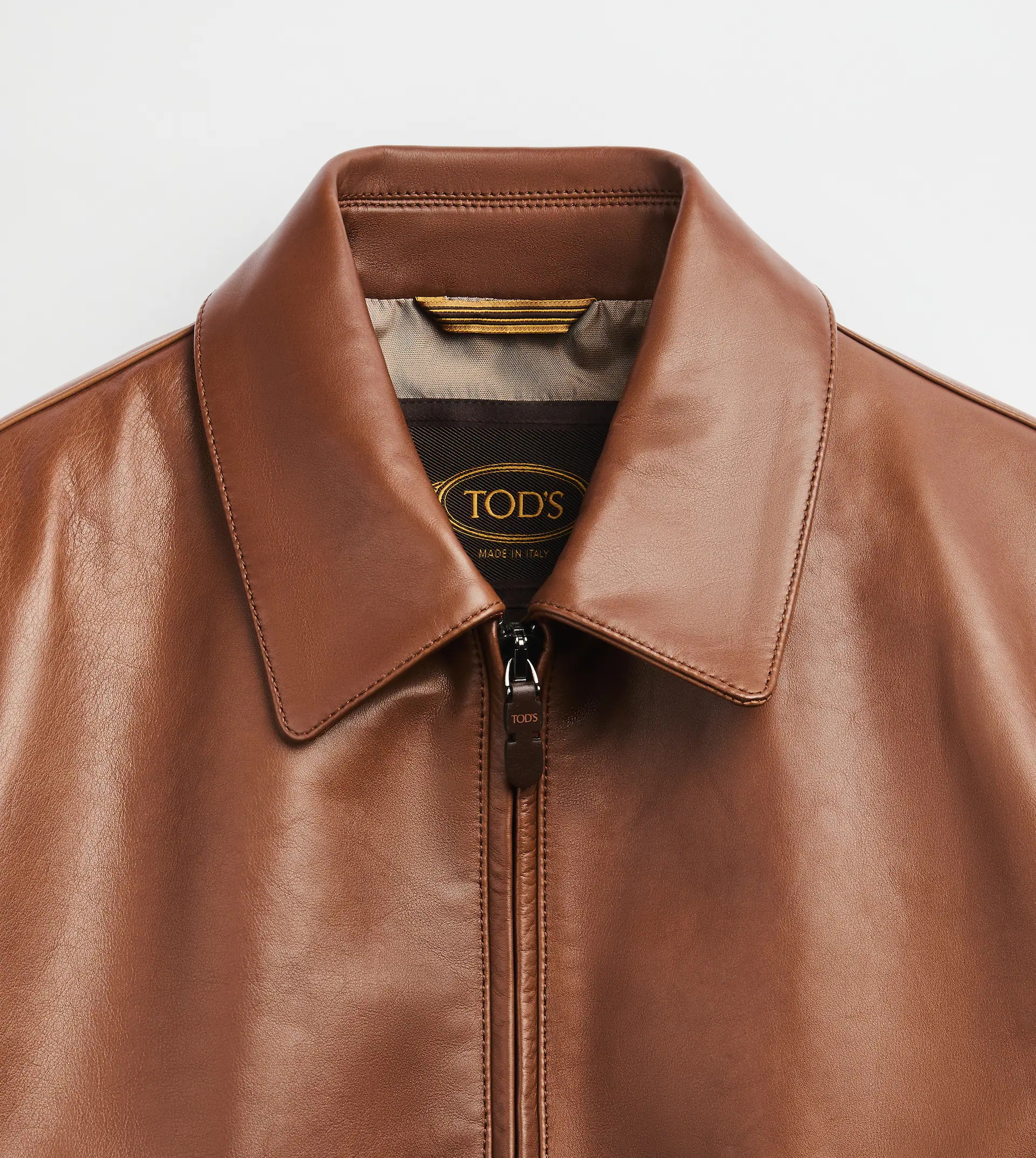 SHIRT JACKET IN LEATHER - BROWN - 7