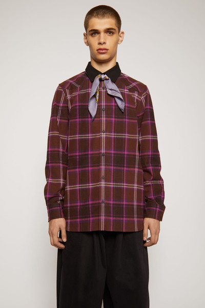 Acne Studios Checked Western shirt brown/purple outlook