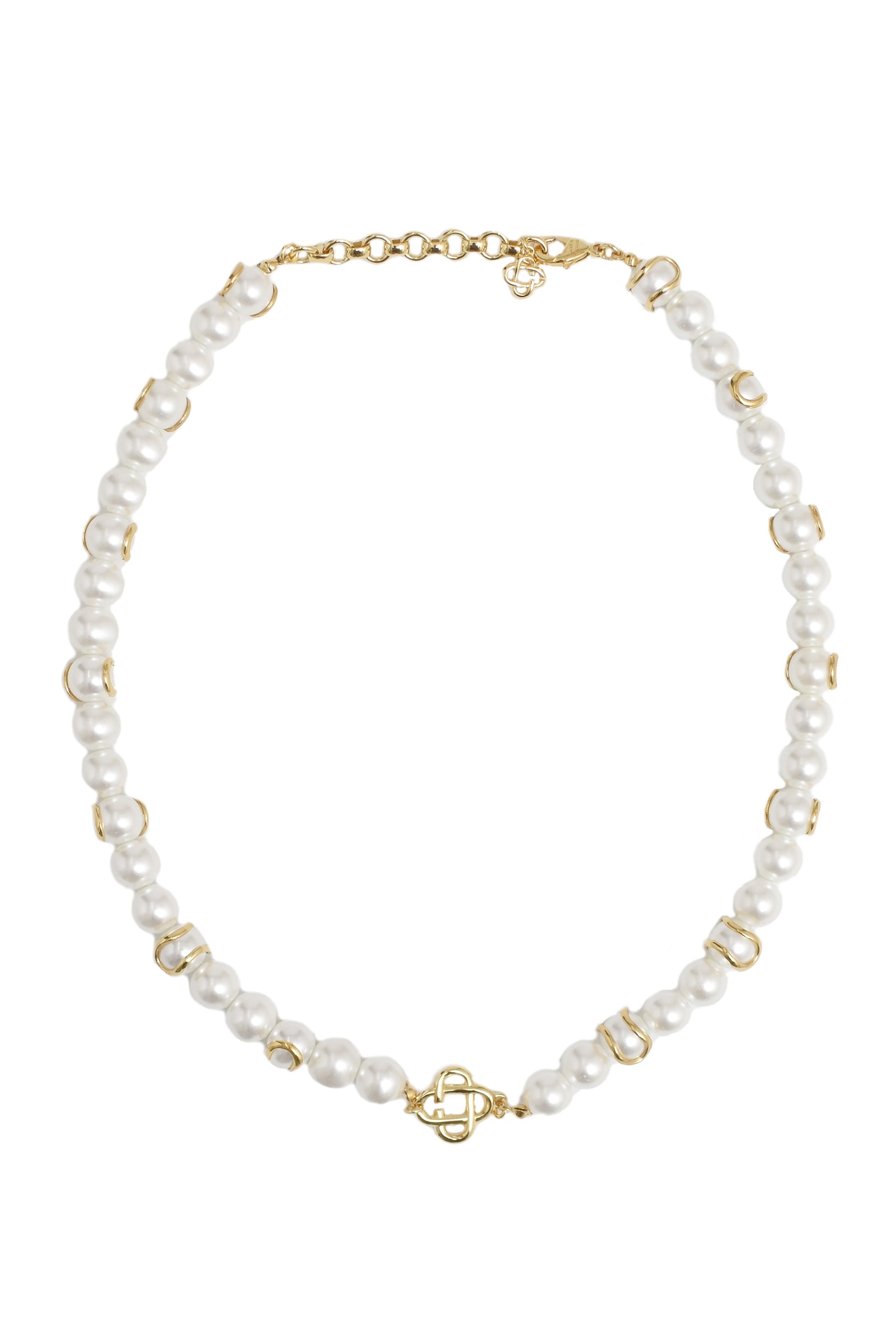 PEARL MONOGRAM NECKLACE / GOLD WHT - 1