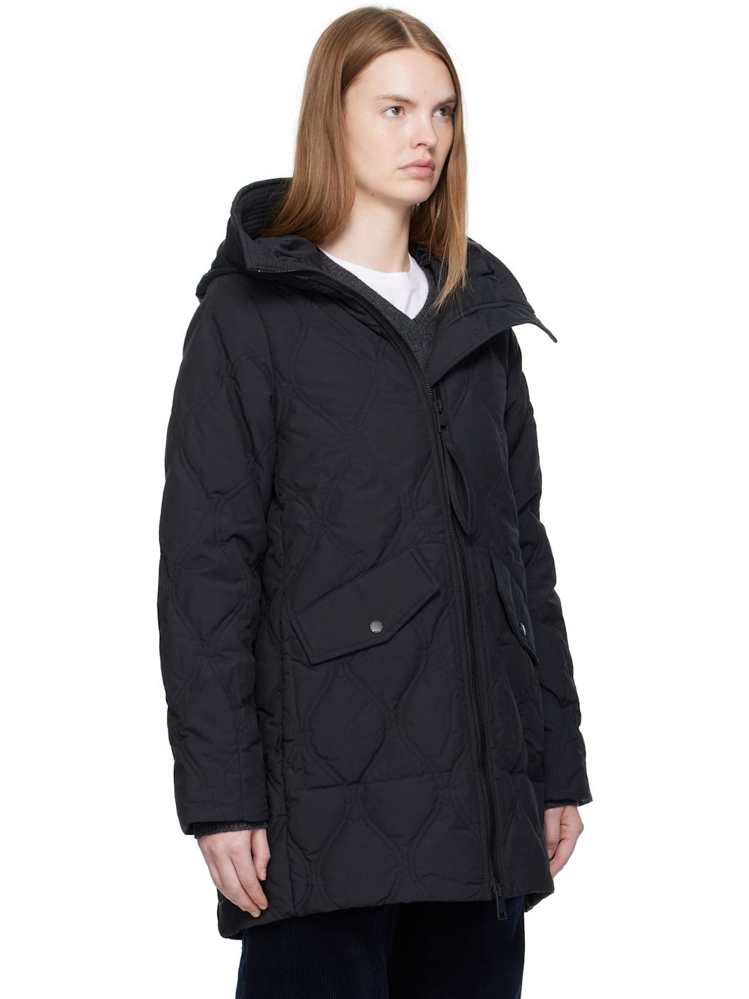 Black Alessia Down Coat - 2