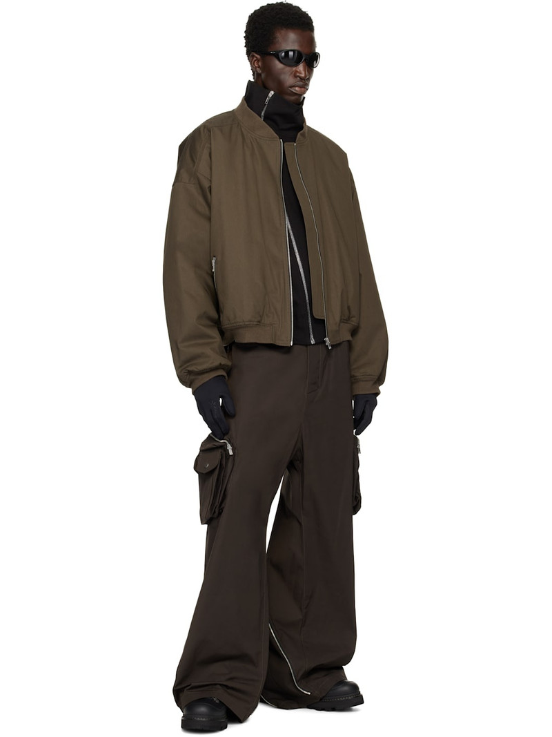 FFFPOSTALSERVICE SSENSE Exclusive Brown Wide Backzip Cargo Pants outlook
