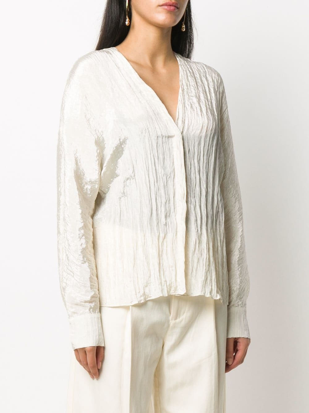 sheer textured blouse - 3