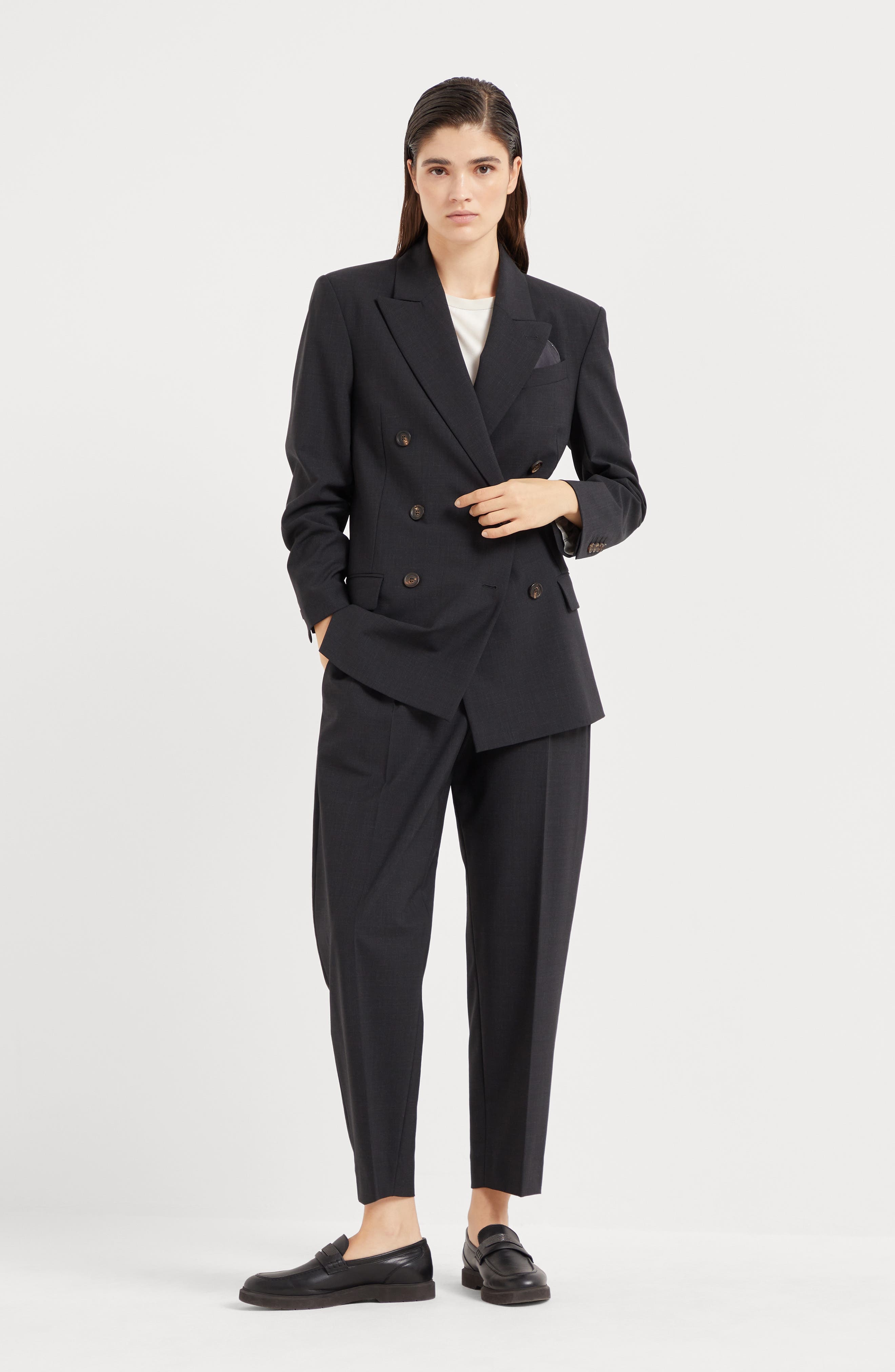 Brunello Cucinelli Blazer with monili in Lignite Grey at Nordstrom - 6