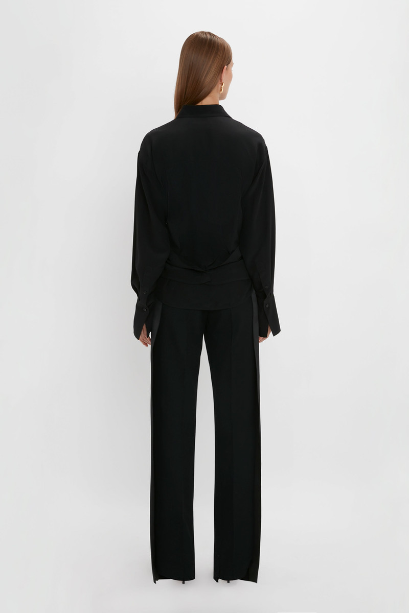 Wrap Front Blouse In Black 4