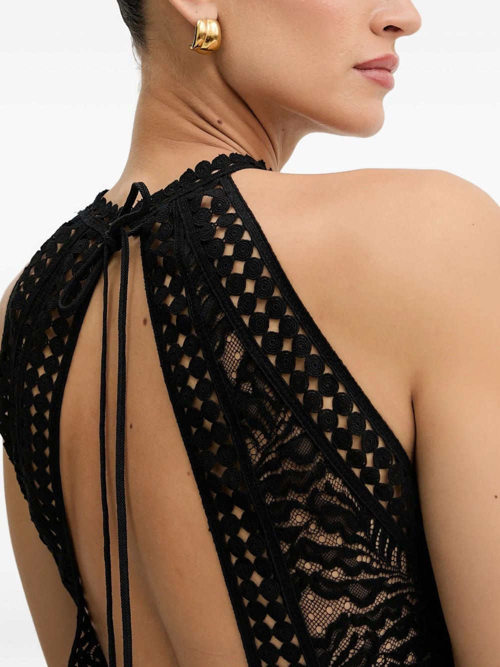halterneck lace dress - 5
