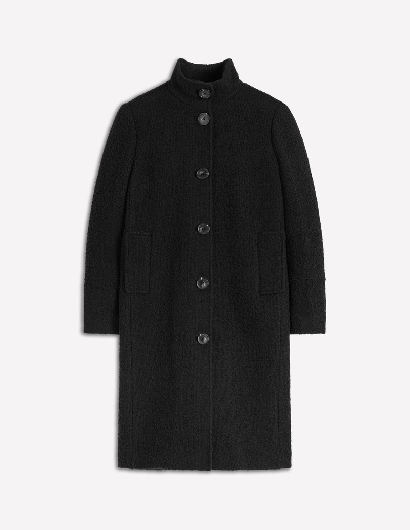 Funnel Neck Coat-Black 1