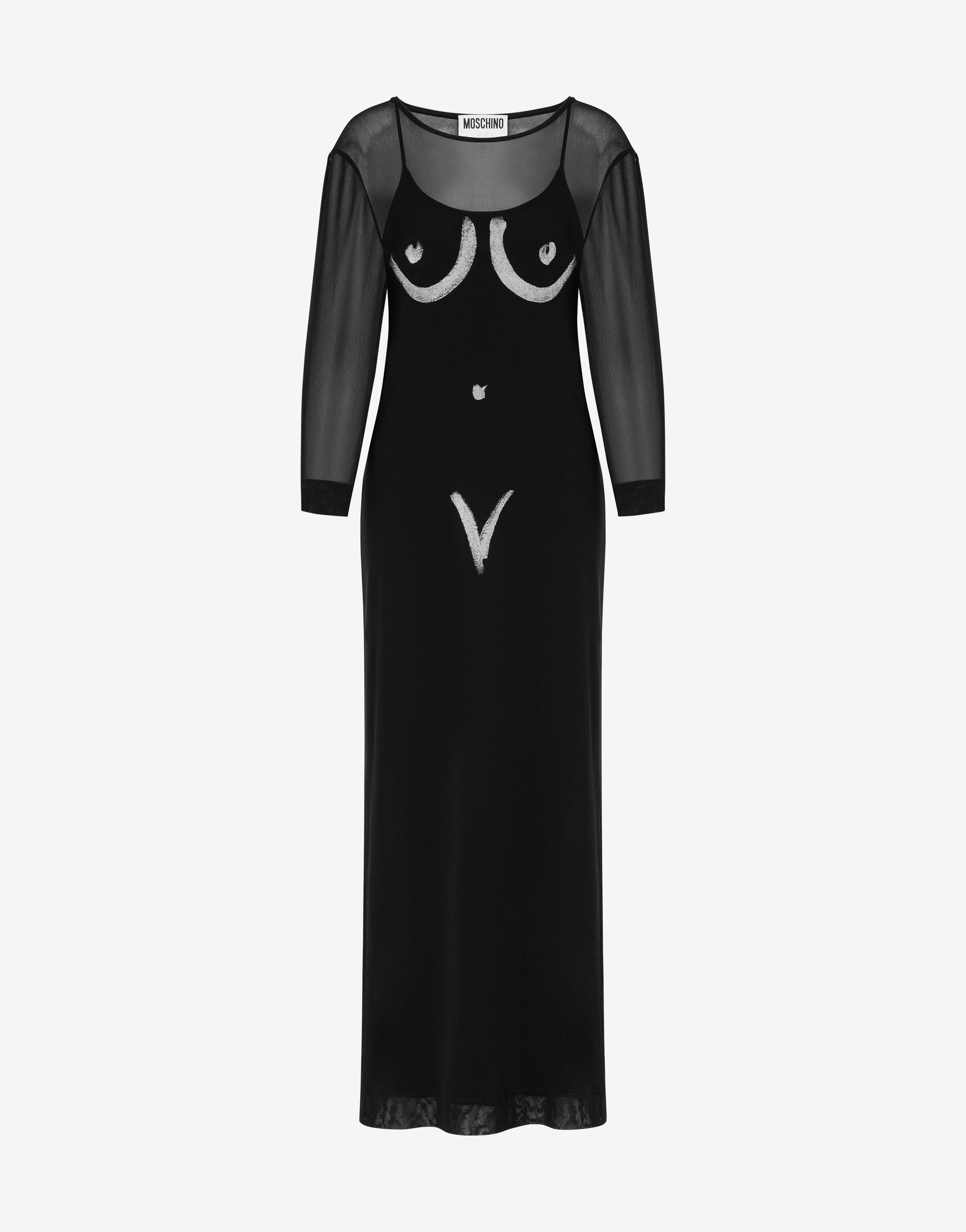 BODY PRINT TULLE DRESS - 1
