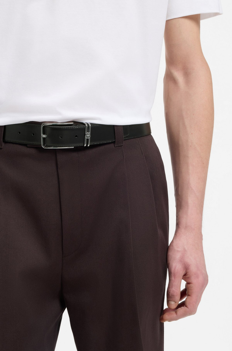 BOSS GRAINED-LEATHER BELT WITH GUNMETAL BUCKLE outlook