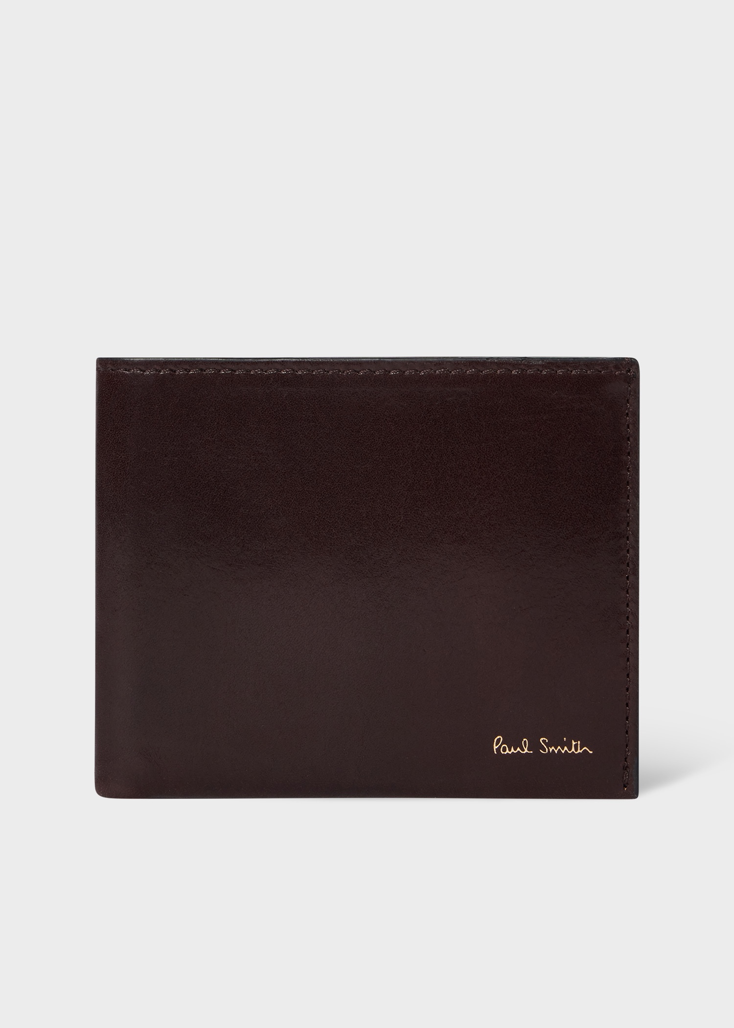 Dark Brown Compact Billfold Leather Wallet - 1